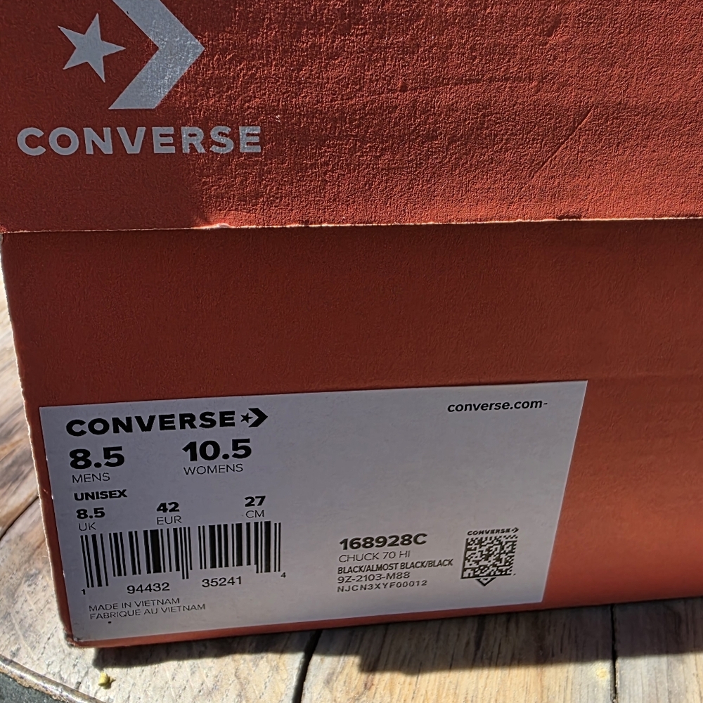 Converse Chuck Taylor All Star 70 Black High-Top Sneakers, Unisex Sizing - Picture 11 of 11